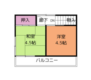 長崎の空き家で廊下からそれぞれの部屋にいけるパターン②